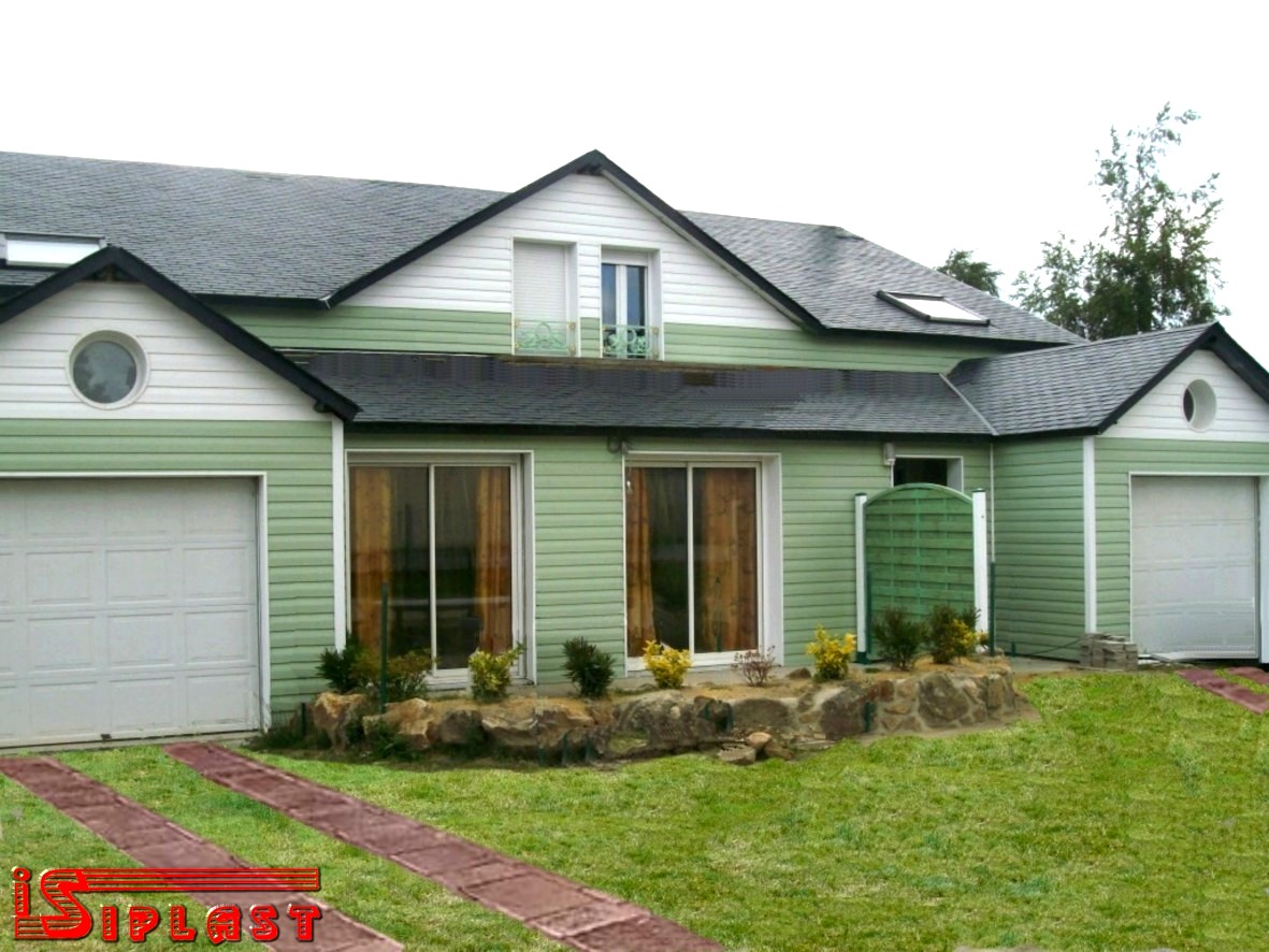 bardage Isiplast vert et blanc